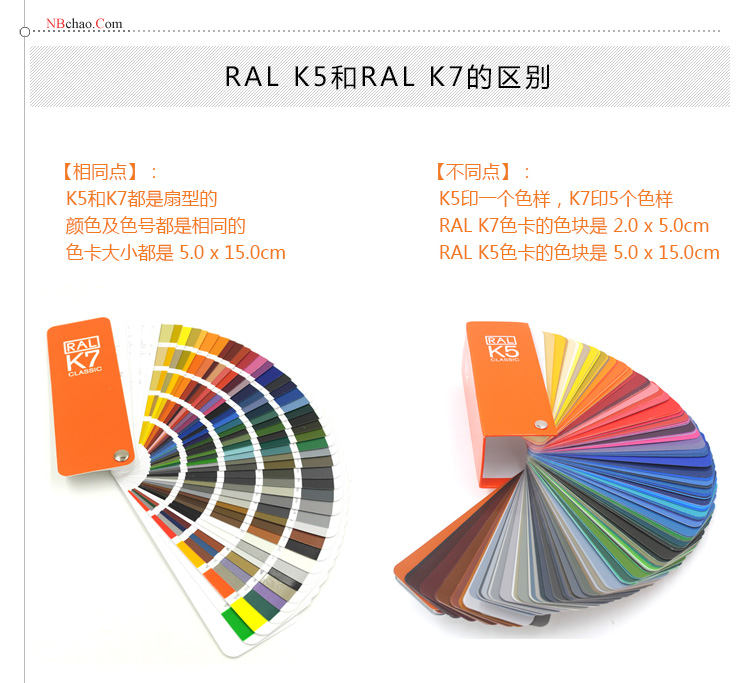 劳尔k5和k7色卡区别对比